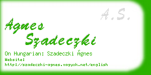 agnes szadeczki business card