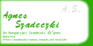 agnes szadeczki business card